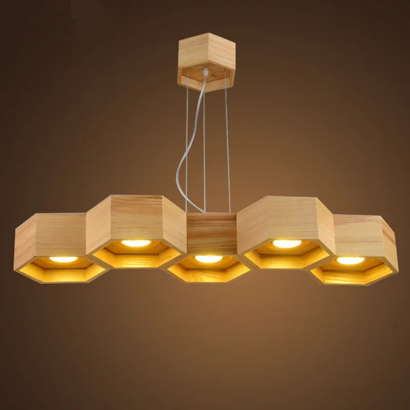 Бесплатная доставка новейший дизайн в виде улей деревянный кулон освещение со