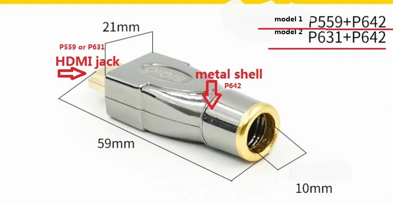 5 шт. P642 позолоченный сварочный Тип HDMI штекер с металлической крышкой разъем 2 0.
