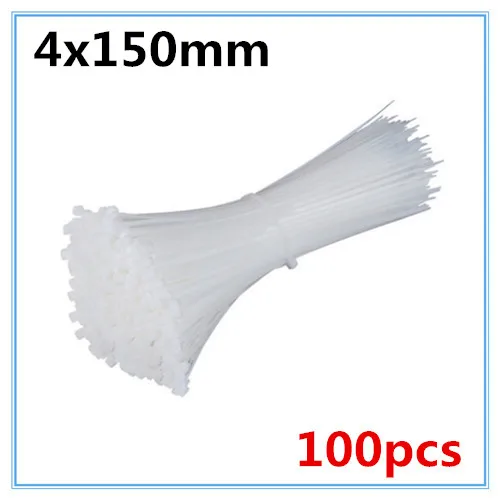 4mm x 150mm 100 шт. 4X150/200/250/300 мм белый черный молоко кабель провод кабельные стяжки самоблокирующиеся Нейлоновые кабельные стяжки - Цвет: 4mm x 150mm