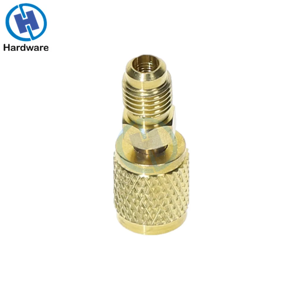 Латунный R410A адаптер для хладагента HVAC мини Сплит Кондиционеры 1/" Папа SAE до 5/16" Женский SAE зарядный шланг насос