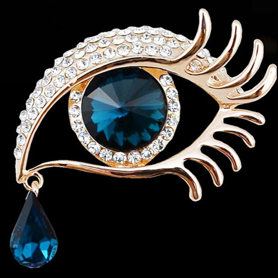 Charming Crystal Scarf Collar Pins Brooch Rhinestone Evil Eye Brooches Pin Jewelry For Women Accessories XZ057 |