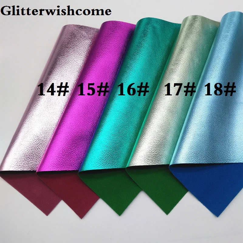Glitterwishcome 21X29 см A4 Размер синтетическая кожа, металлическая кожа, личи зерна искусственная из искусственной кожи Ткань Винил для бантов, GM030A