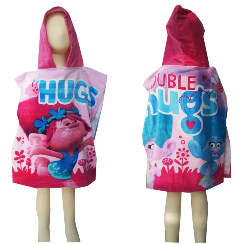 Smurf Hugs Дисней, хлопок, Минни, София Белла, для маленьких девочек, с капюшоном, полотенце-накидка впитывающий халат, для малышей, банное полотенце, накидка, 50X115 см - Цвет: Smurf Hugs