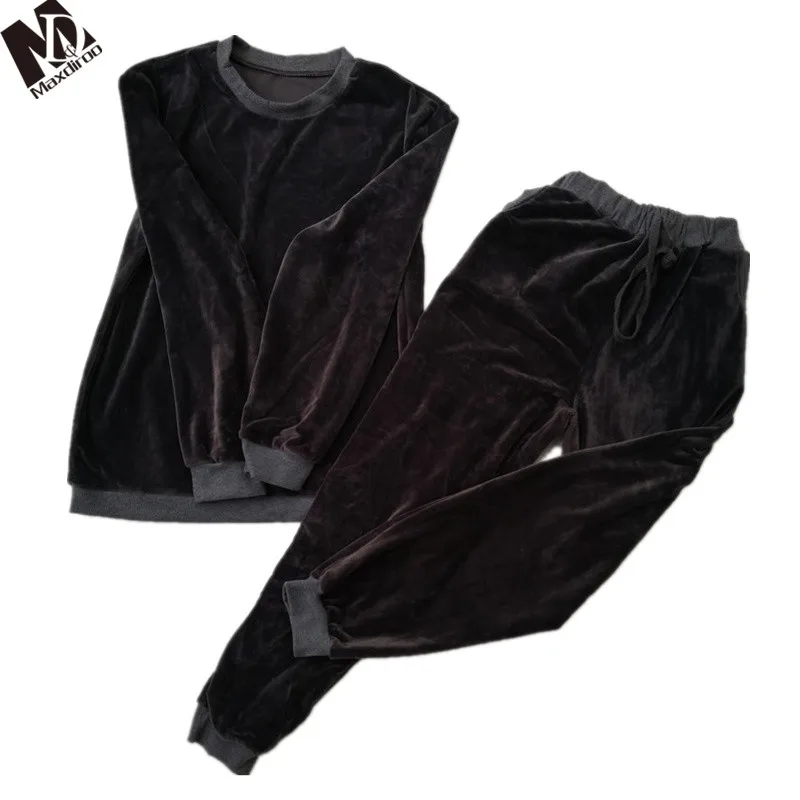 Maxdiroo/Модный комплект из двух предметов: Топ + штаны велюровый спортивный костюм
