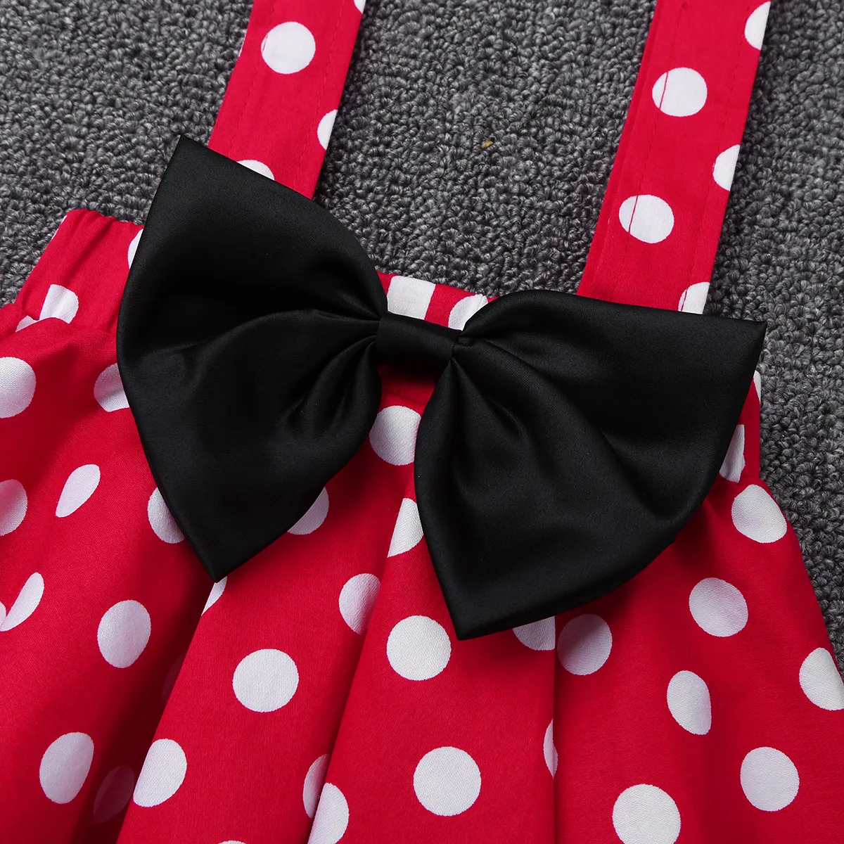 Infant Baby Girls Clothes Red Polka Dots Printed Suspender Skirt with Hairbow Set Christmas Halloween Costume Outfit | Мать и ребенок