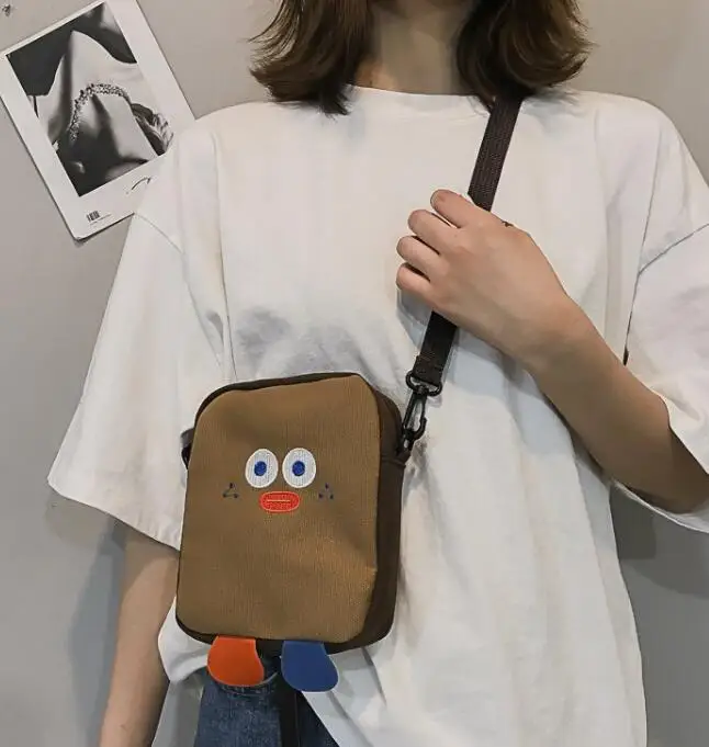 Забавная индивидуальная Милая Холщовая Сумка на плечо с рисунком из мультфильма