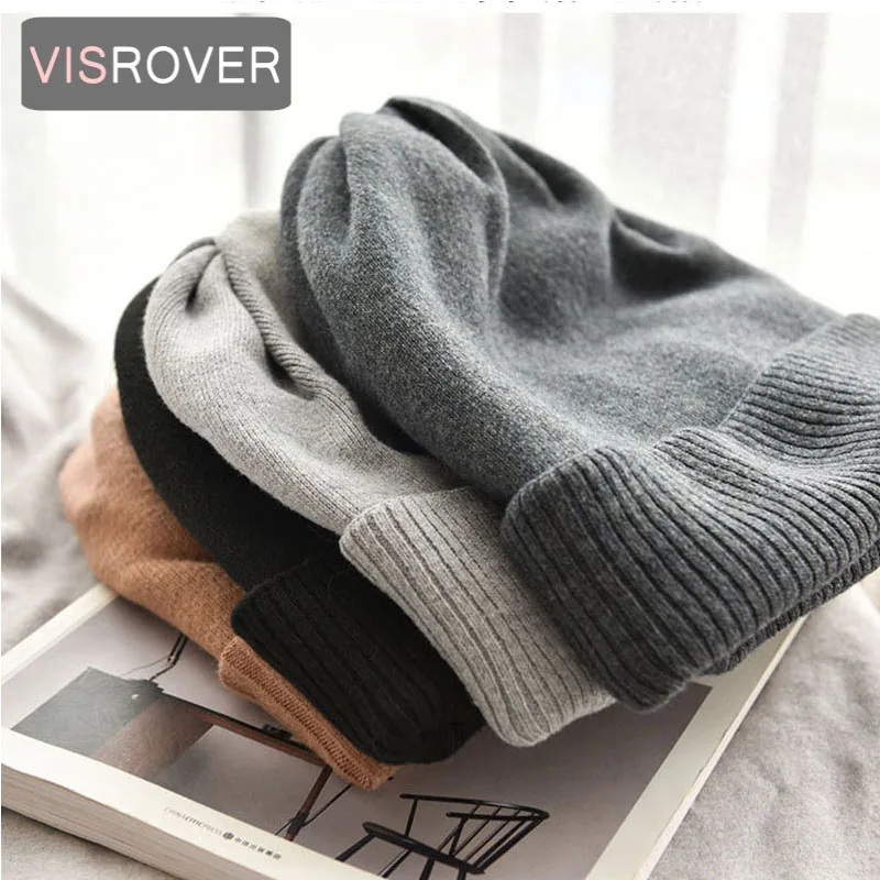 VISROVER, 6 цветов, унисекс, Осень-зима, сплошной цвет, натуральный кашемир, шапочки, лучшее соответствие, новинка, кашемир, для мужчин и женщин, теплые, skullies