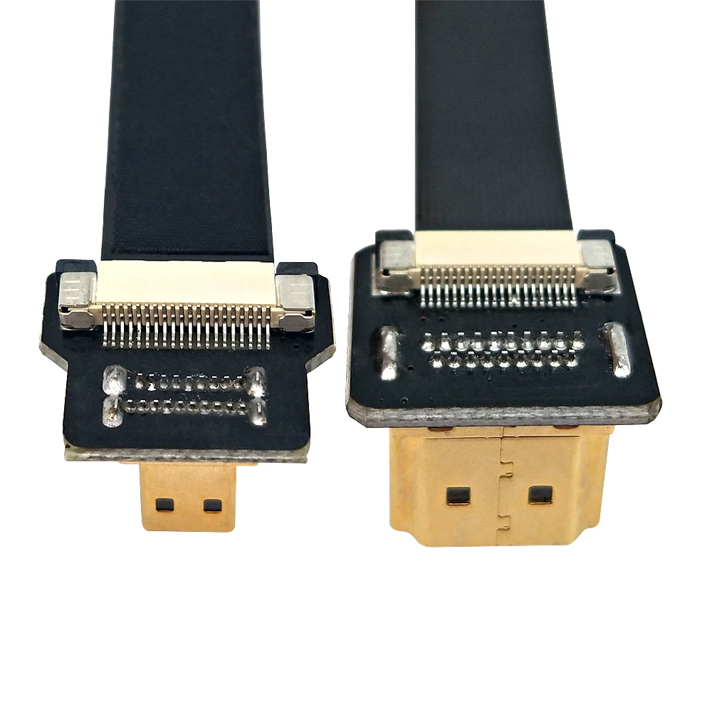DANSPEED 90 градусов вниз угловой FPV мужчин и M/M HDMI 1 4 микро плоский кабель для камеры