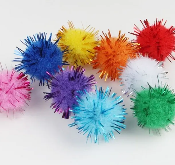 200 шт. шарик помпон блестящие помпоны раннее обучение креативное Рождественское
