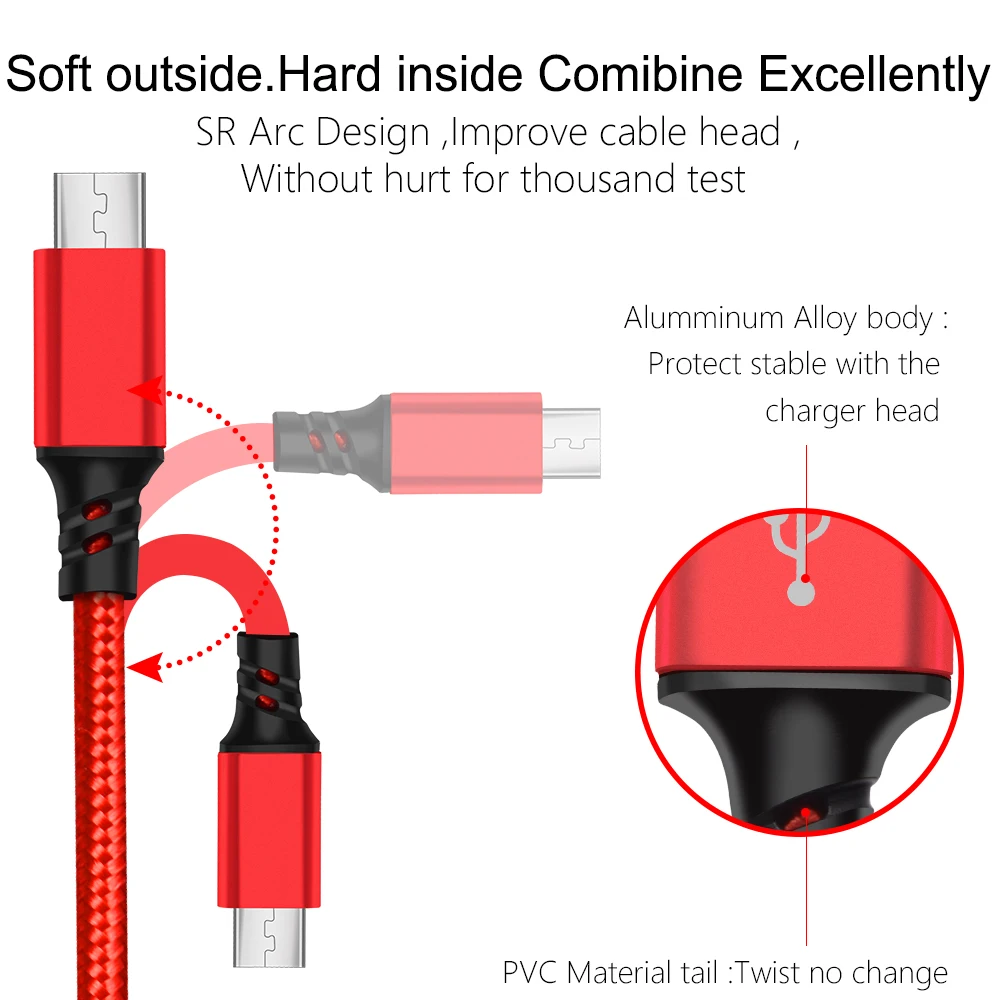 Marjay телефон Кабели Провода для iphone Тип USB c Micro кабель 3IN1 Зарядное устройство