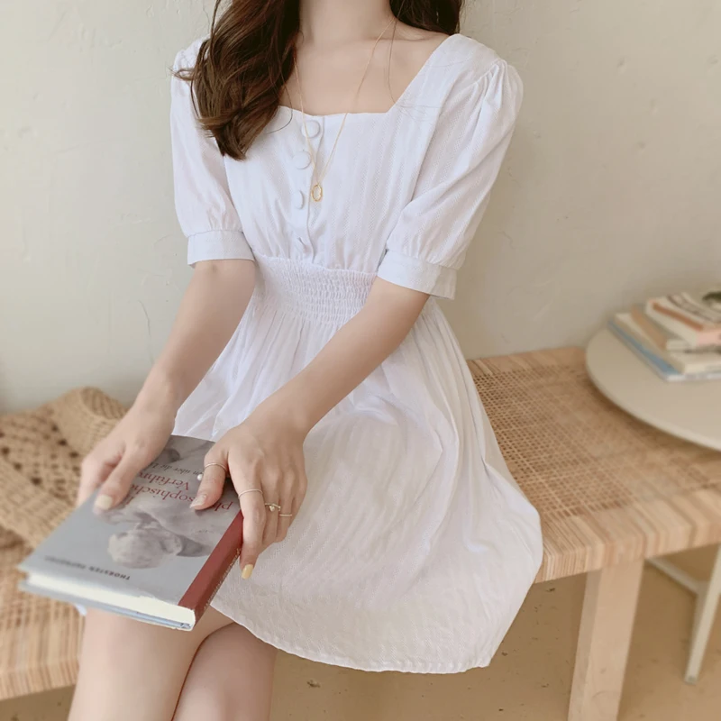 Трапециевидные платья летние женские праздничные милые корейские в японском