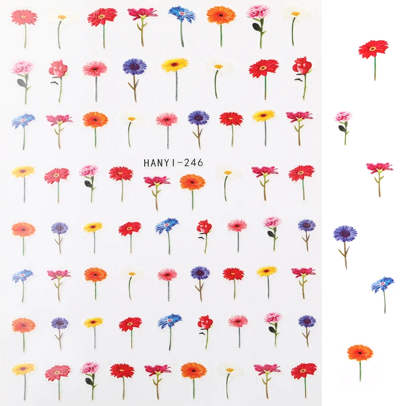 

3D embossed nail sticker flower adhesive DIY manicure slider nail art tips decorations decals