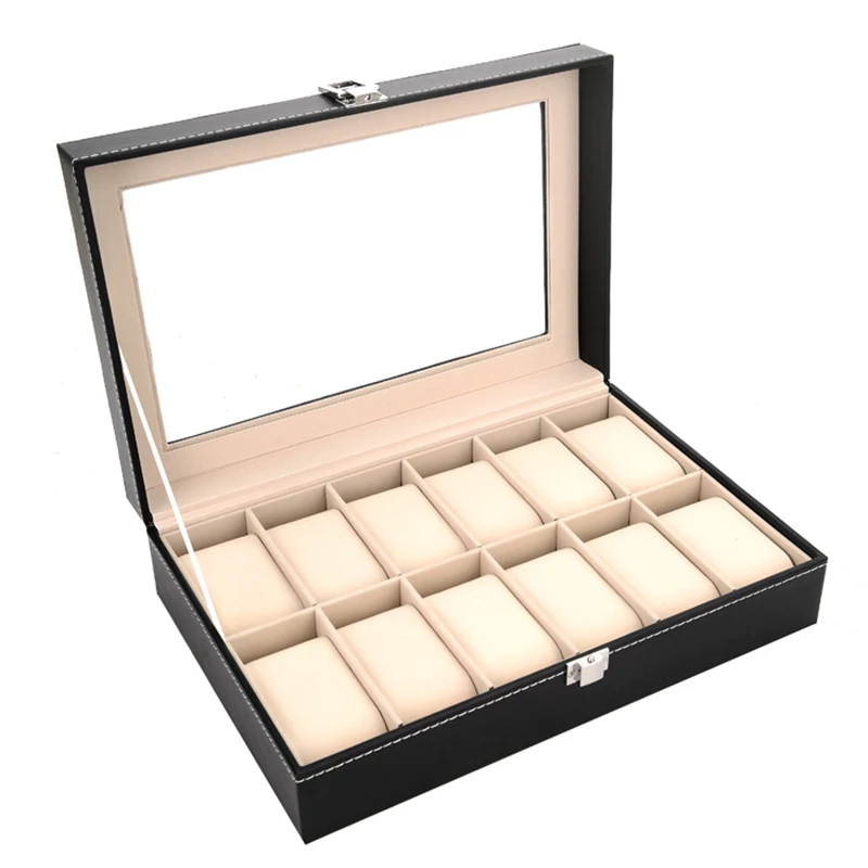 12 Grids Handmade Watch Box Clock Time Case for Holding | Наручные часы