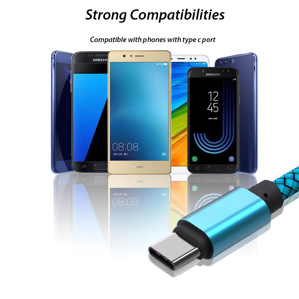 25 см короткий 1/2/3 метра длинный USB кабель типа C для зарядки Huawei P20/Mate 10/Pro Xiaomi Mi