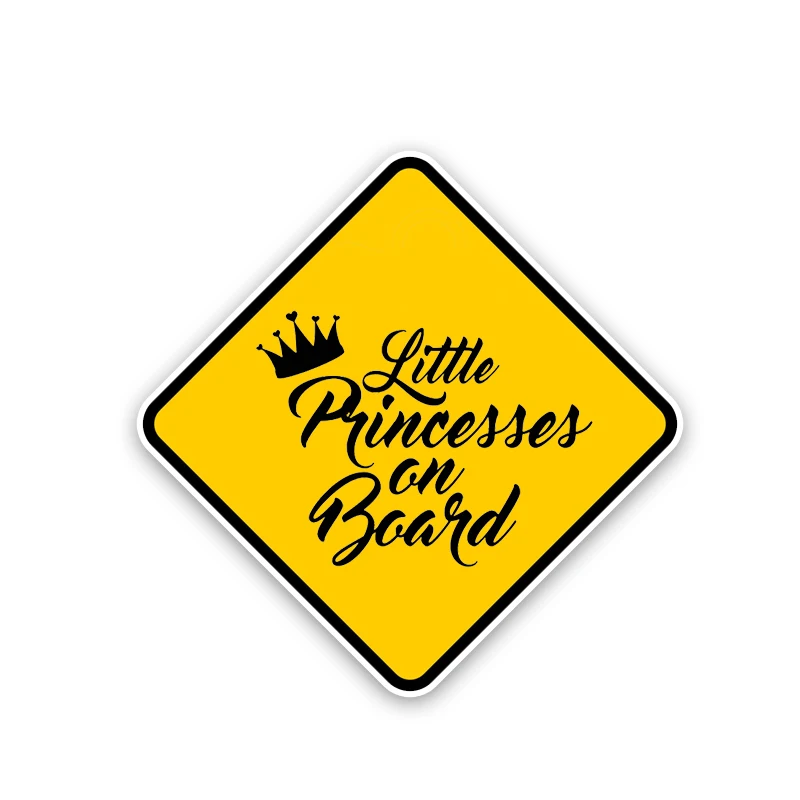 

YJZT 13.6CM*13.6CM Little Princess On Board Decal Personality Crown Car Sticker PVC 12-40485