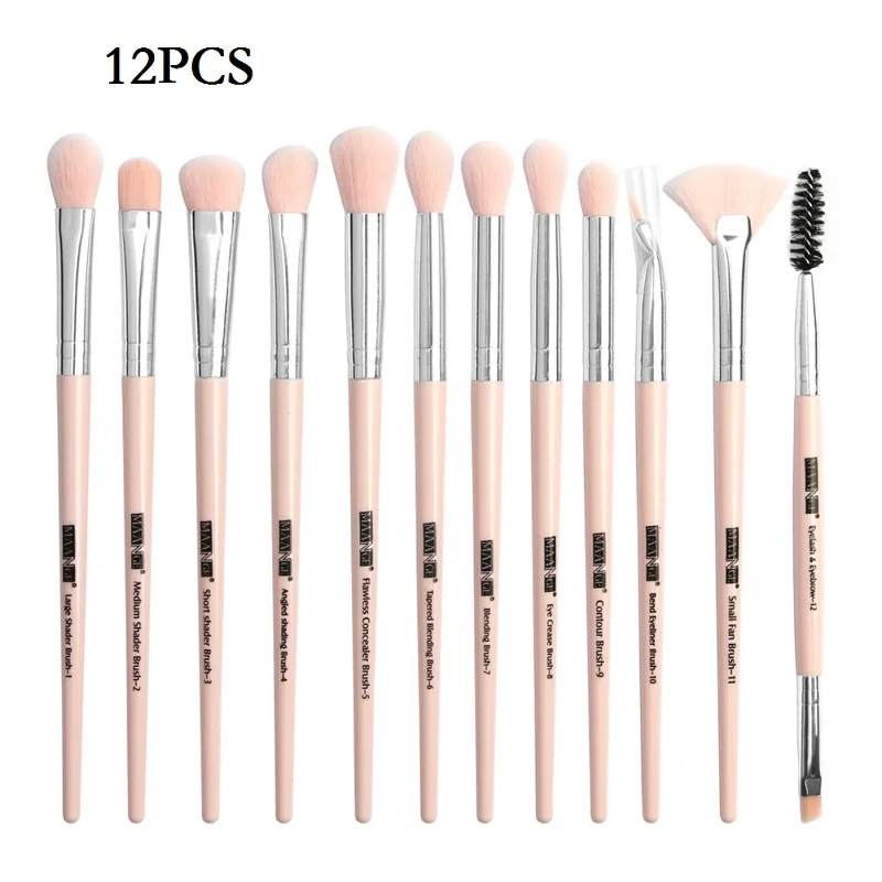 12PCS 12/20/22 шт. кисти для макияжа кисть для растушевки карандаша основа тени для век кисти для макияжа кисть для теней для век Eyeline щетка для бутылки щетки - Handle Color: 12PCS