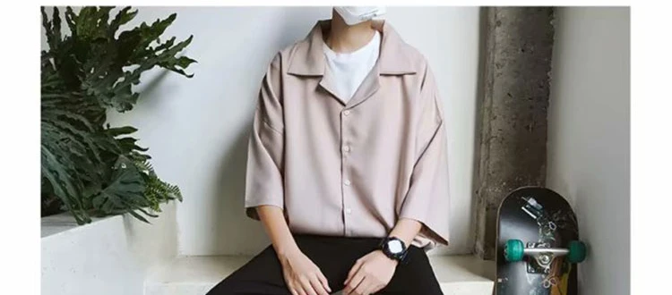 Лето, Camisa, рубашка оверсайз, мужская, короткий рукав, Корейская рубашка, мужская мода, повседневная, свободная, хип-хоп, уличная, мужская рубашка, M-XXL