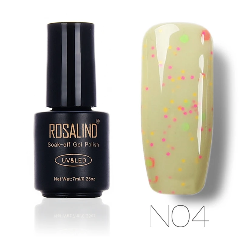 N04 Гель ROSALIND 1S 7 мл, N01-24 гель для ногтей, серия cheir, УФ светодиодный лак для маникюра, полуперманентный Гель-лак для ногтей - Цвет: N04