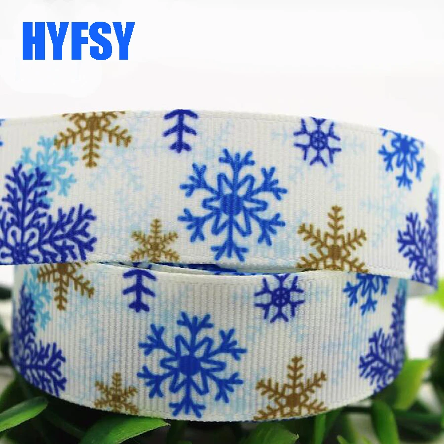 Hyfsy 10032 22 25 мм лента из снежинок 10 ярдов DIY материалы ручной работы рождественские украшения на год Подарочная Упаковка Корсажная Лента