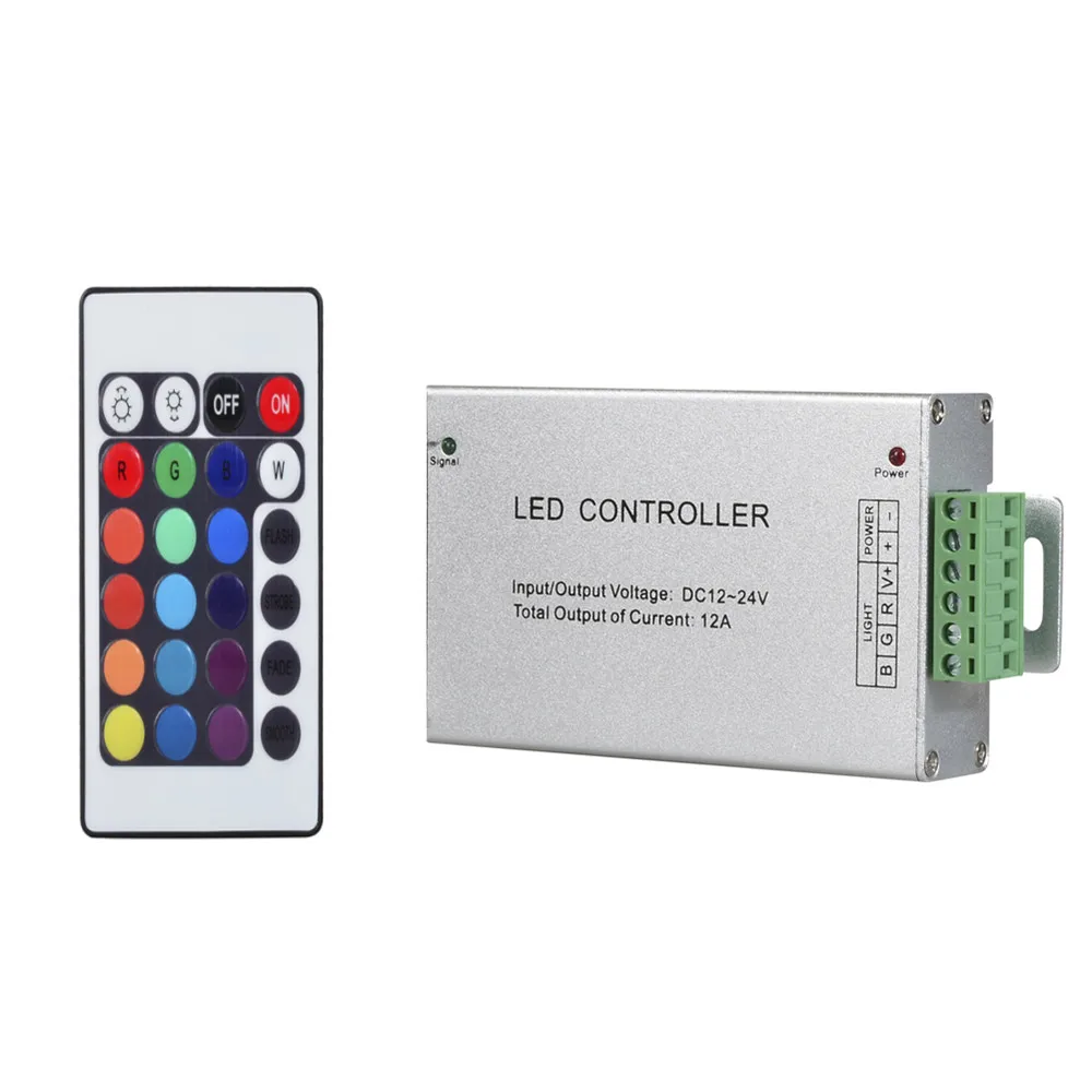 Free shipping DC12V-24V 12A / 24A 44keys 24Key IR Remote Led RGB Controller wireles Dimmer for 3528 5050 led strip Lamp | Лампы и