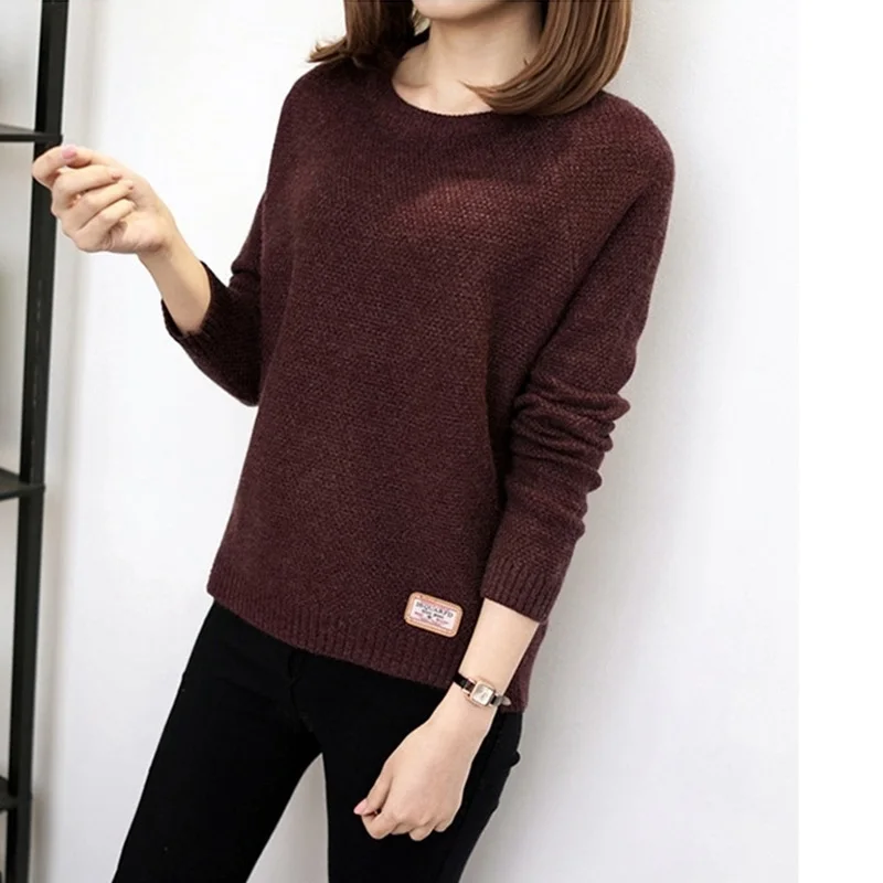 2019 Korean version Autumn Winter Women Sweaters Lantern sleeve Round neck Casual Knitted sweaters aa1054 | Женская одежда