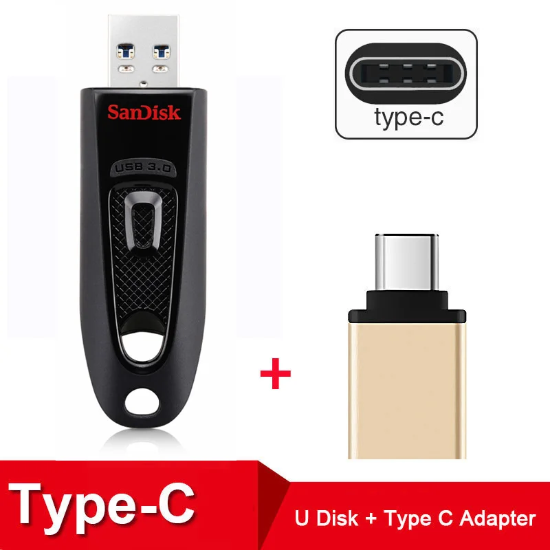 CZ48 64GB Plus TypeC SanDisk флешки 64 гб USB Flash CZ48 Mini USB 3,0 100 МБ/с. Memory Stick для рабочего стола Тетрадь Ручка U диск 64 гб флешка - Цвет: CZ48 64GB Plus TypeC