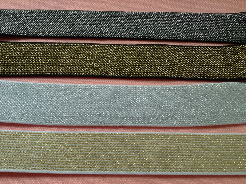3 см Высококачественная металлическая блестящая эластичная тесьма стрейч лента