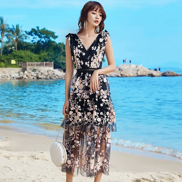 Женское модельное длинное платье для автопортрета черное Сетчатое праздничное