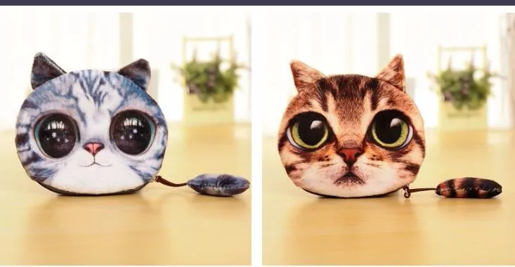 20 штук 3D кошка лицо женская сумка Мультяшные сумочки кошелек звезда мяу косметический кошелек для монет Bolsas Новая мода