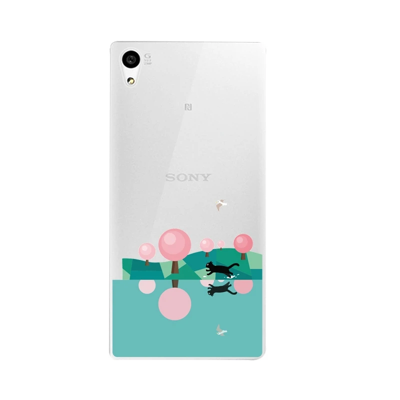 Мягкий прозрачный чехол из ТПУ для телефона Sony Z2 Z3 Z4 Z5 C3 C4 C5 Lemon River с рисунком