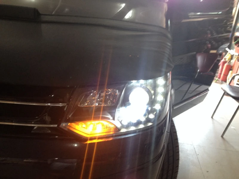 Doxa для Volkswagen T5 светодиодный головной фонарь для Caravelle Multivan светодиодный фары черный корпус 2011-2016SN