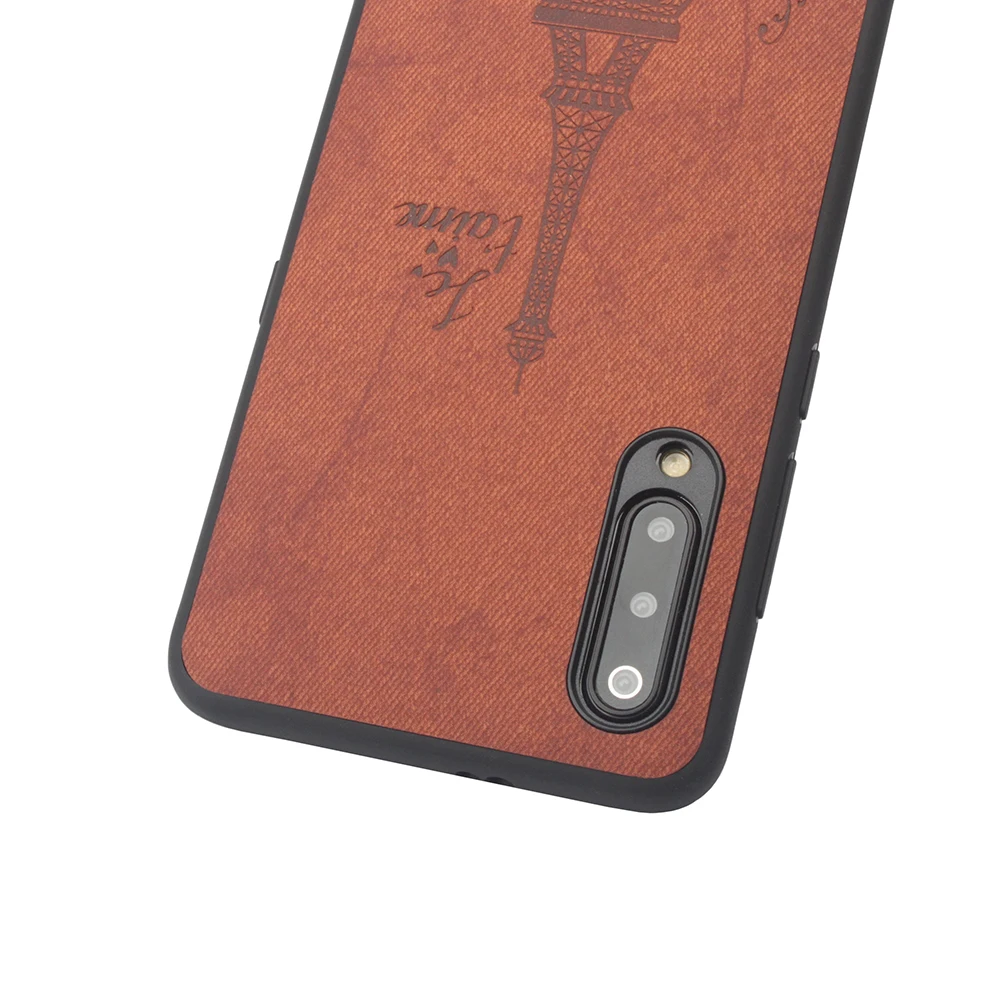 For Xiaomi Mi 9 Denim Tower Printed Case Style Canvas Mobile Phone Silicone Soft Edge Cloth Back Shell |