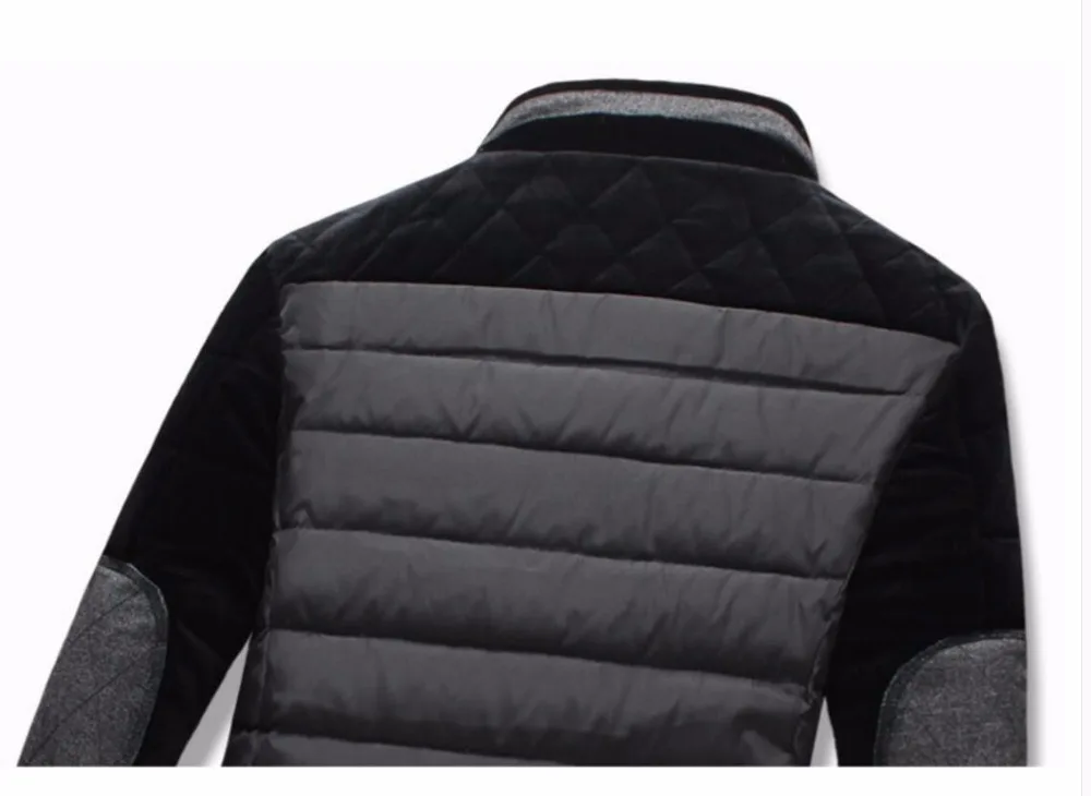 

M-5xl Men Winter Plus Size Clothing Cotton Down Jacket Aged 40-50 Thicken Warm Spell Color Short Coat Stand Collar Casual Coats