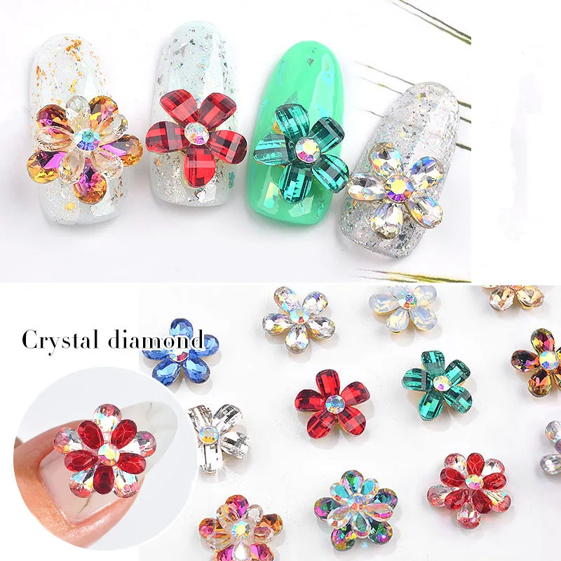 Nail petal drill accessories finished large flower pile petals drop color flat bottom nail paste | Красота и здоровье