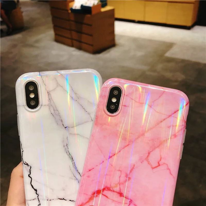 YuYan Аврора мраморный Мода Телефон чехол для iPhone 7 6s 6 8 Plus X Xs max XR Чехлы мягкие из