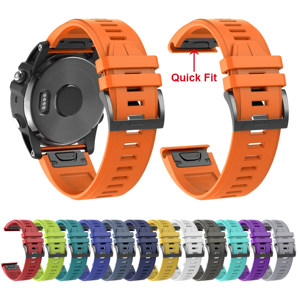 26 мм 22 быстросъемный силиконовый ремешок для Garmin Fenix 5 5X Plus 3 3HR часов Instinct Forerunner 945