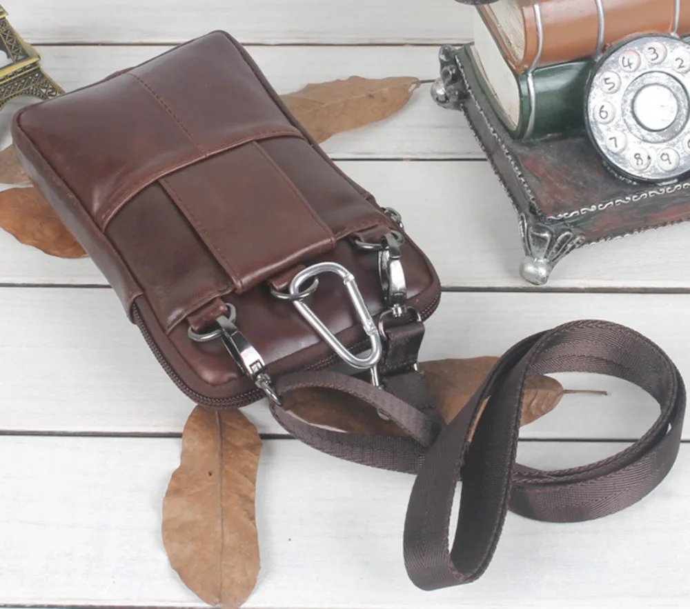 Новая мужская поясная сумка из воловьей кожи с натуральным воском чехол для