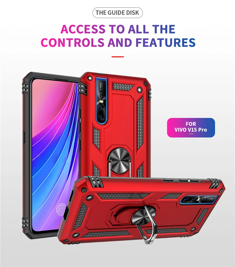 ДЛЯ VIVO V15 Pro Y17 Nex S чехол кольцо Броня держатель Противоударный задняя крышка для