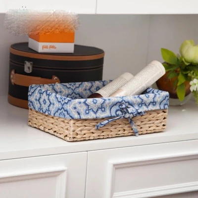Straw rattan storage basket desktop box debris fabric | Дом и сад