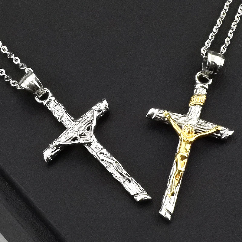 AMUMIU 2017 Подвеска из нержавеющей стали с крестом Иисуса для мужчин и женщин