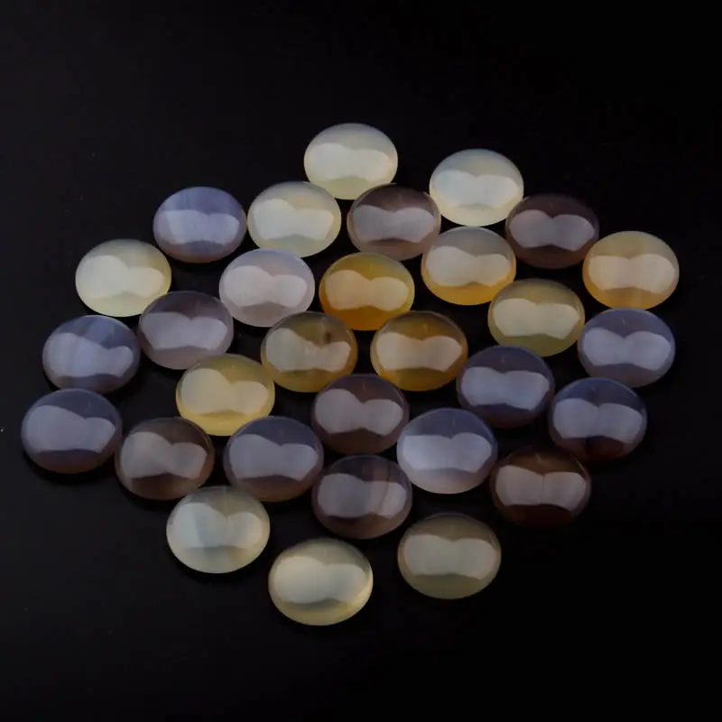 Grey Agate 10 шт. натуральные камни кабошон 12 14 16 18 20 25 мм круглый без отверстия для изготовления ювелирных изделий Аксессуары для ювелирных изделий - Цвет: Grey Agate