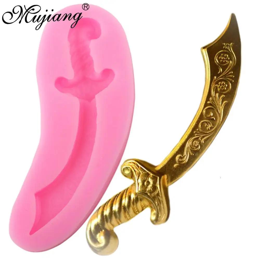 

Pirate Sword Silicone Molds Knife Cupcake Topper Cake Border Fondant Baby Birthday Cake Decorating Tools Candy Chocolate Moulds