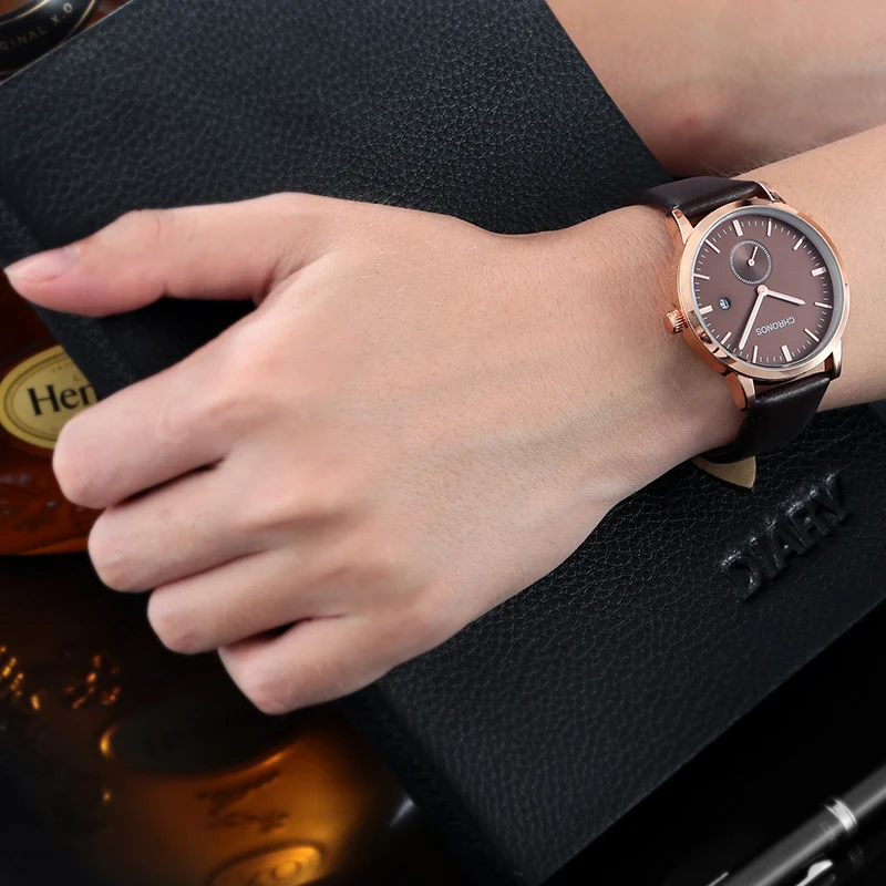 Мужские часы CHRONOS модные спортивные водонепроницаемые кварцевые наручные с