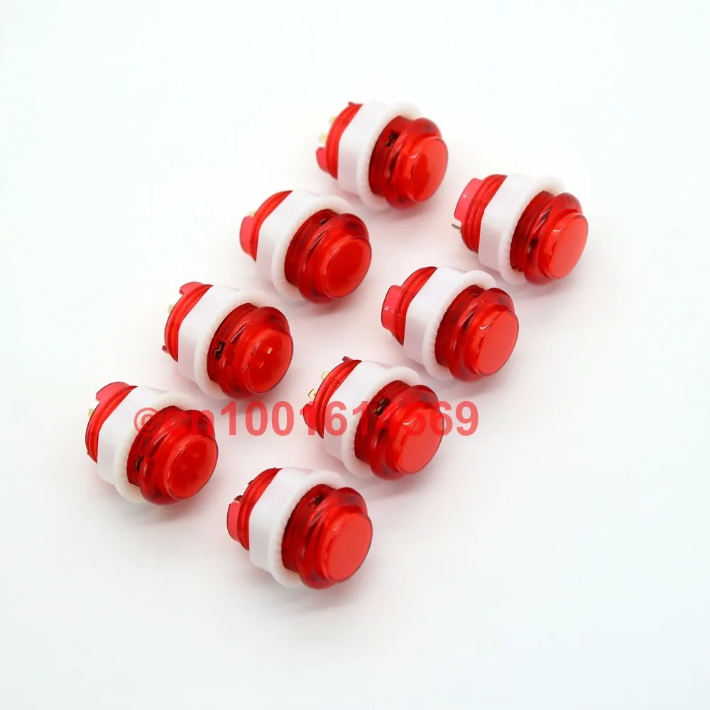

8pcs 5V New Easyget 24mm LED Illuminated Arcade LED Push Button For Raspberry Pi 3 Project & Mini Table Top Arcade Machine - Red