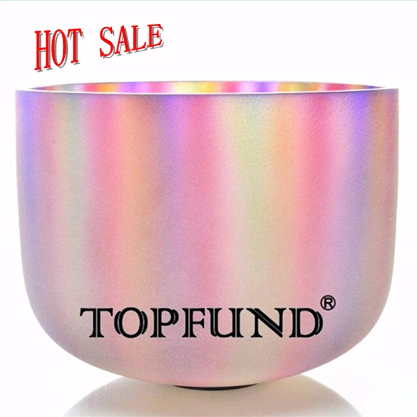 TOPFUND 432 Гц градиентный цвет матовый Чакра кварцевый Поющая чаша 10 &quot-A B C D E F G Note |