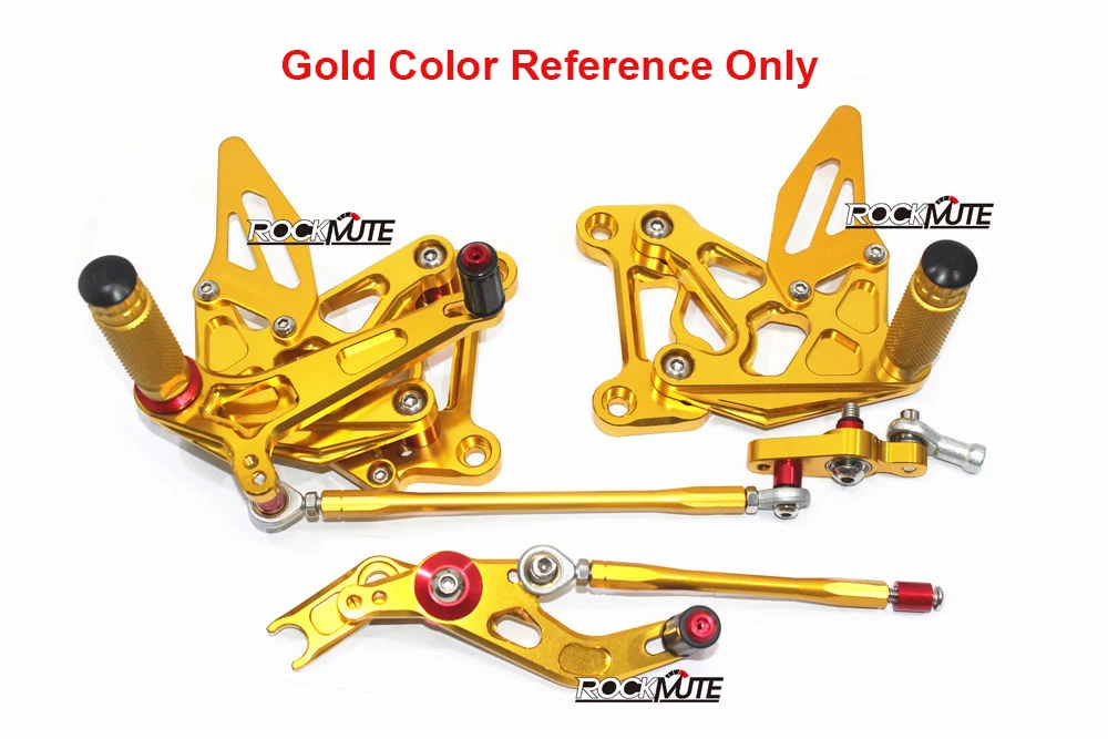 Gold and Red Мотоциклетные задние комплекты для Yamaha YZF-R6 YZF R6 2003 2004 2005 ЧПУ Регулируемая подножка рычаг переключения передач педаль тормоза подножки задний комплект - Цвет: Gold and Red