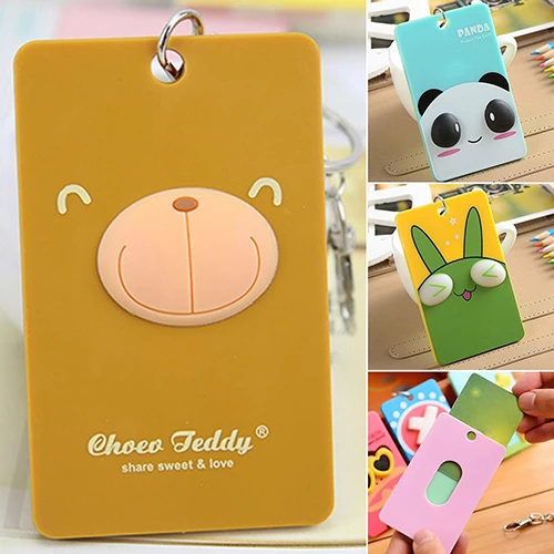 Держатель для карт из ПВХ с героями мультфильмов комплект ключей цепочкой чехол