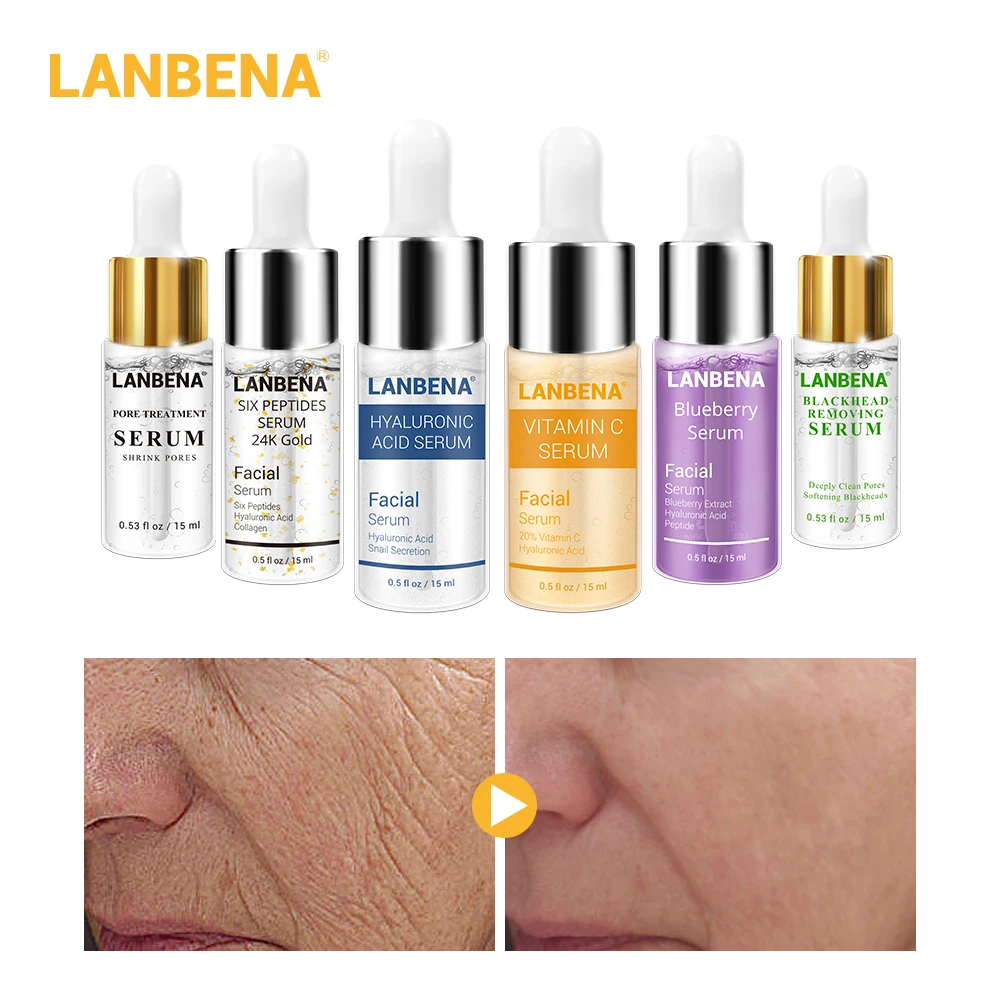 Сыворотка lanbena + с витамином C 24 K Золотая сыворотка черничной ягодой Poren Behandlung Mitesser