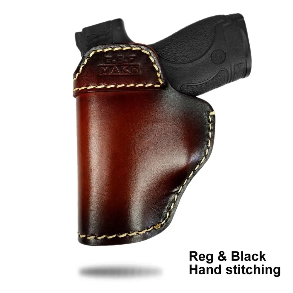 B.B.F Make IWB пистолет кобура кожаный Футляр чехол с рисунком чехол для S& W M& P ЩИТ Глок 17 18 19 22 23 26 27 32 42 43 Спрингфилд