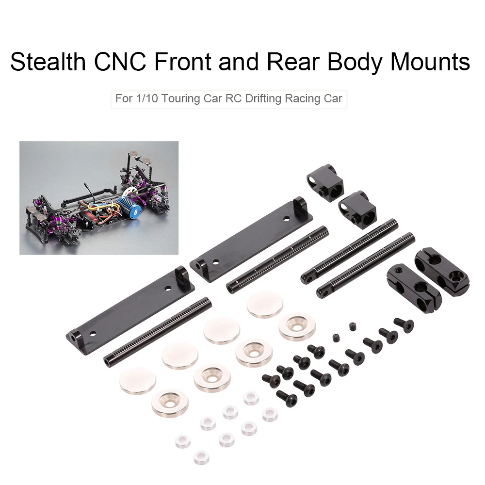 Передний и задний корпус крепления Stealth CNC с магнитом для 1/10 Traxxas Axial HSP HPI RC Touring
